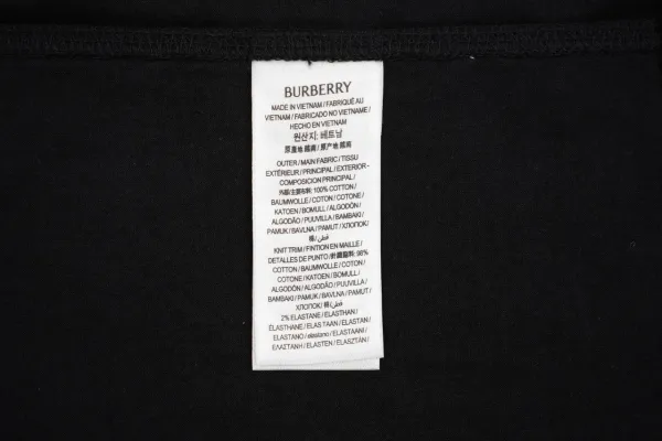 Burberry Check-Panel T-Shirt Black - 4