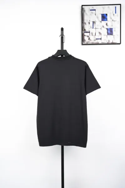 Balenciaga Distressed Logo Print Black T-Shirt - 10