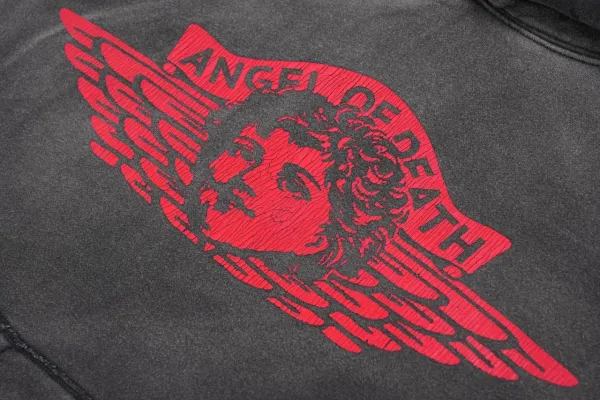Design Angel of Death Washed Black Hoodie - 7