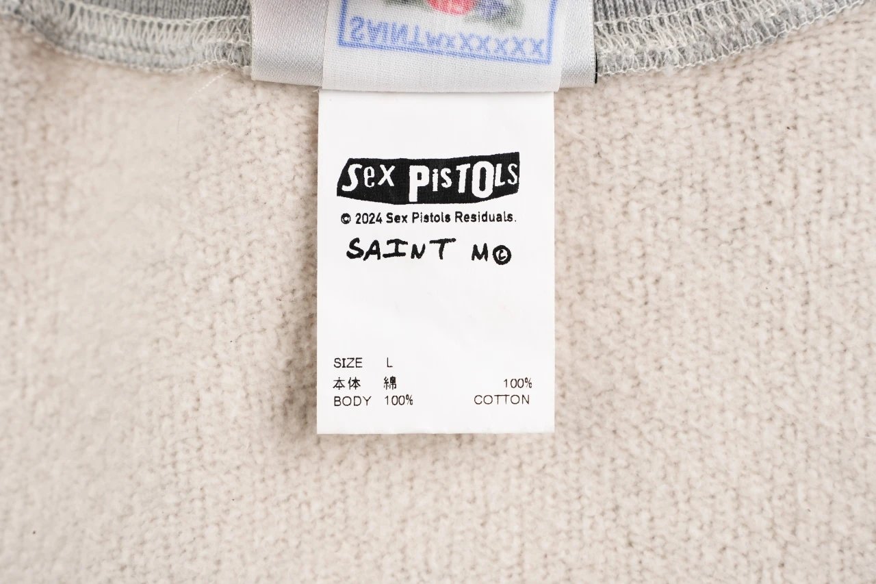 Saint Laurent x Sex Pistols Queen Elizabeth II Graphic Sweatshirt Gray Hoodie - 11