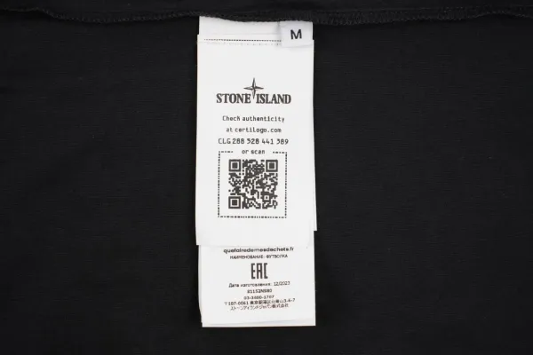 Stone Island Logo Embroidered Black T-Shirt - 4