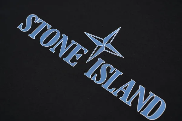 Stone Island Logo Embroidered Black T-Shirt - 8