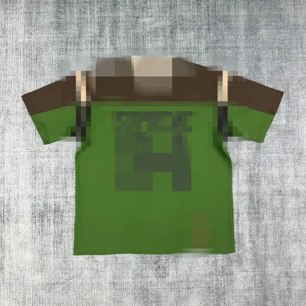 Minecraft Creeper Pixel Art Black T-Shirt - 2