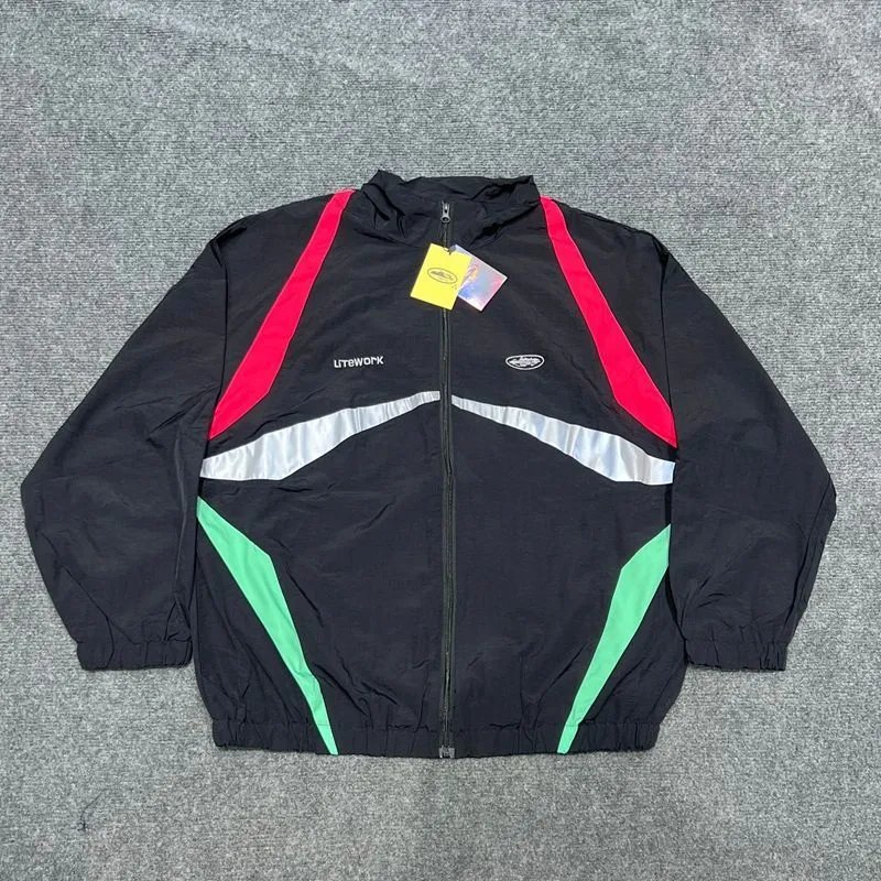 Corteiz Tracksuits Colorblock zip-up track jacket and pants set — 32