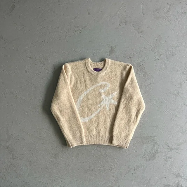 Corteiz Knitwear Striped logo crewneck knit sweater product detail image 14