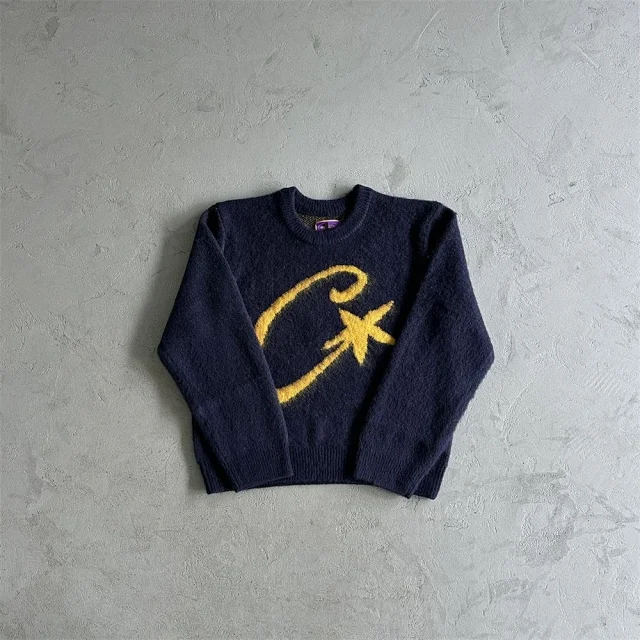Corteiz Knitwear Striped logo crewneck knit sweater product detail image 15