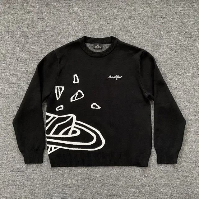 Corteiz Knitwear Striped logo crewneck knit sweater product detail image 9