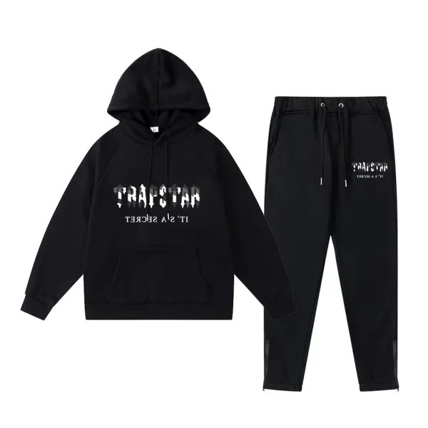 Trapstar Secret Logo Hoodie and Sweatpants Set Black - 1