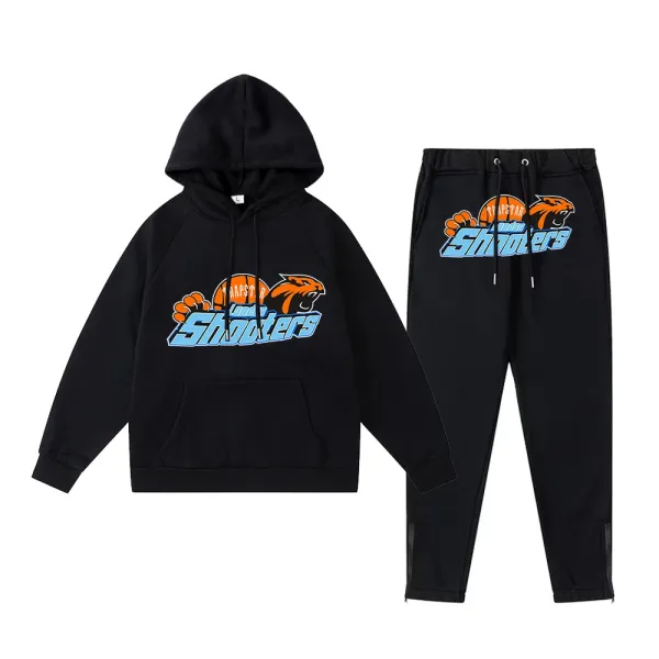 Shooters Basketball Team Hoodie and Sweatpants Set Black - 1