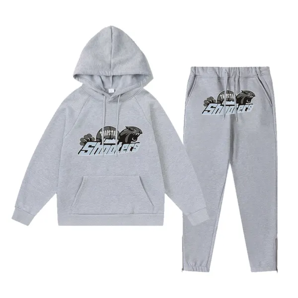 Trapstar Shooters Graphic Hoodie and Sweatpants Set Gray - 1