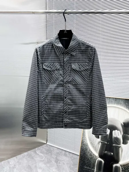 Off-White Grid Print Utility Jacket Black/White - 13