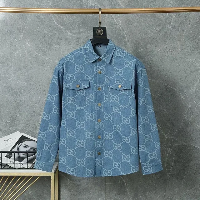 Unbranded Denim overshirt jacket with flap chest pockets product detail image 1