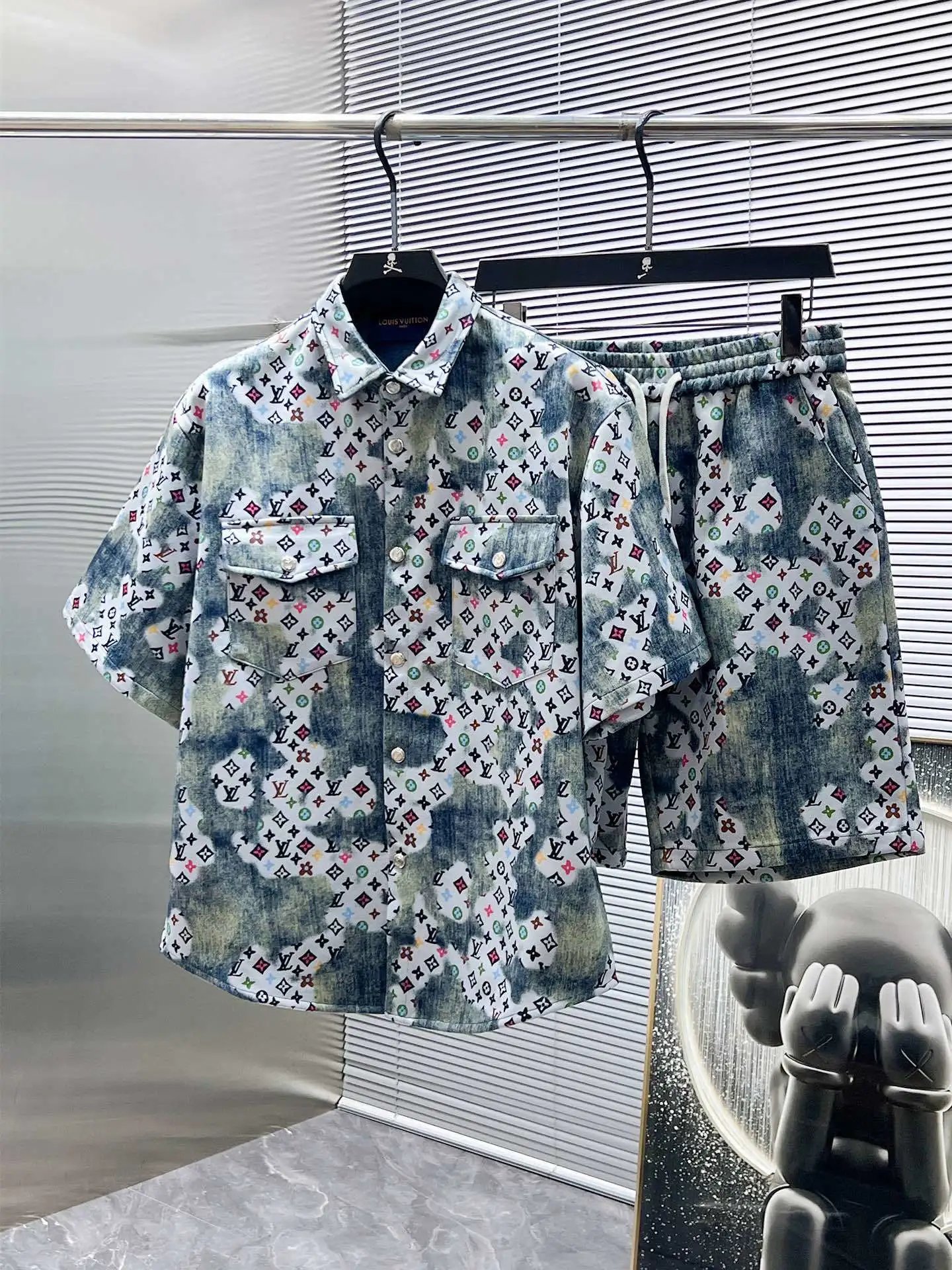 Louis Vuitton Monogram Embossed T-Shirt and Shorts Set White - 11