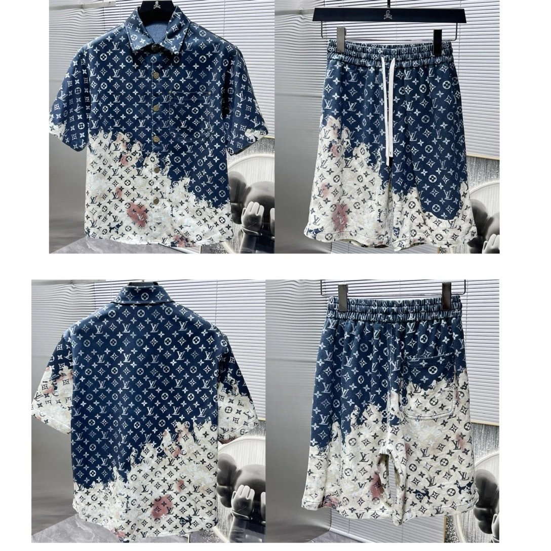 Louis Vuitton Monogram Embossed T-Shirt and Shorts Set White - 8