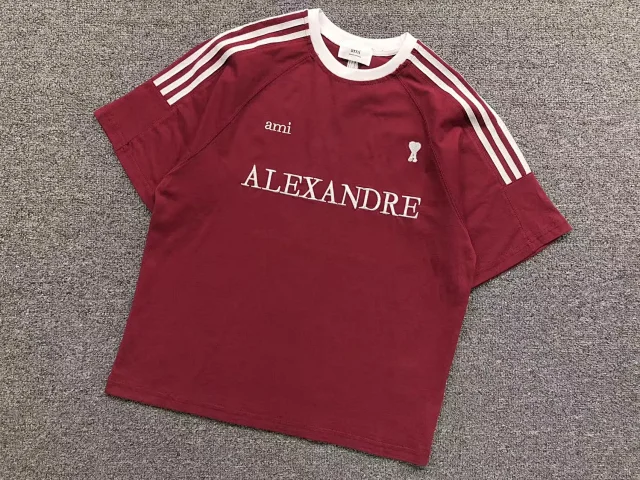 AMI Paris T-Shirts Alexandre Logo Striped Raglan T-Shirt product detail image 1