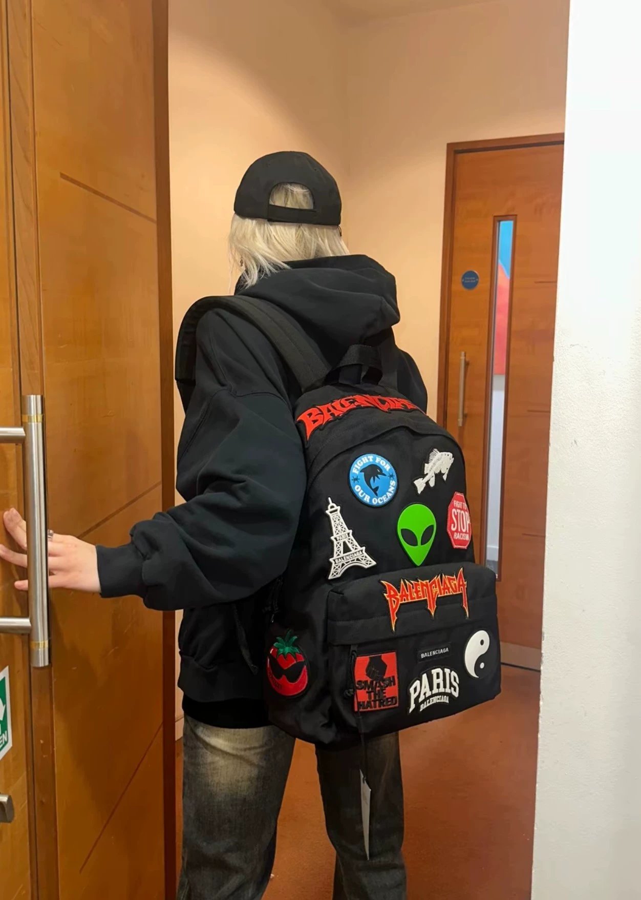 22SSExplorer外星人logo刺绣涂鸦贴画双肩包背包 3