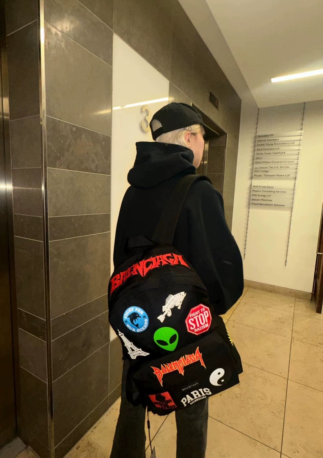 22SSExplorer外星人logo刺绣涂鸦贴画双肩包背包 7