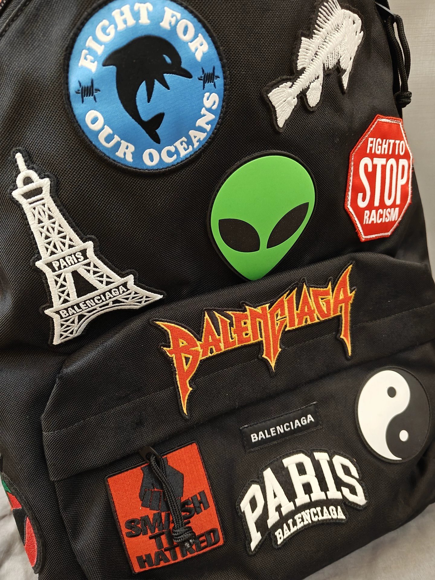 22SSExplorer外星人logo刺绣涂鸦贴画双肩包背包 5
