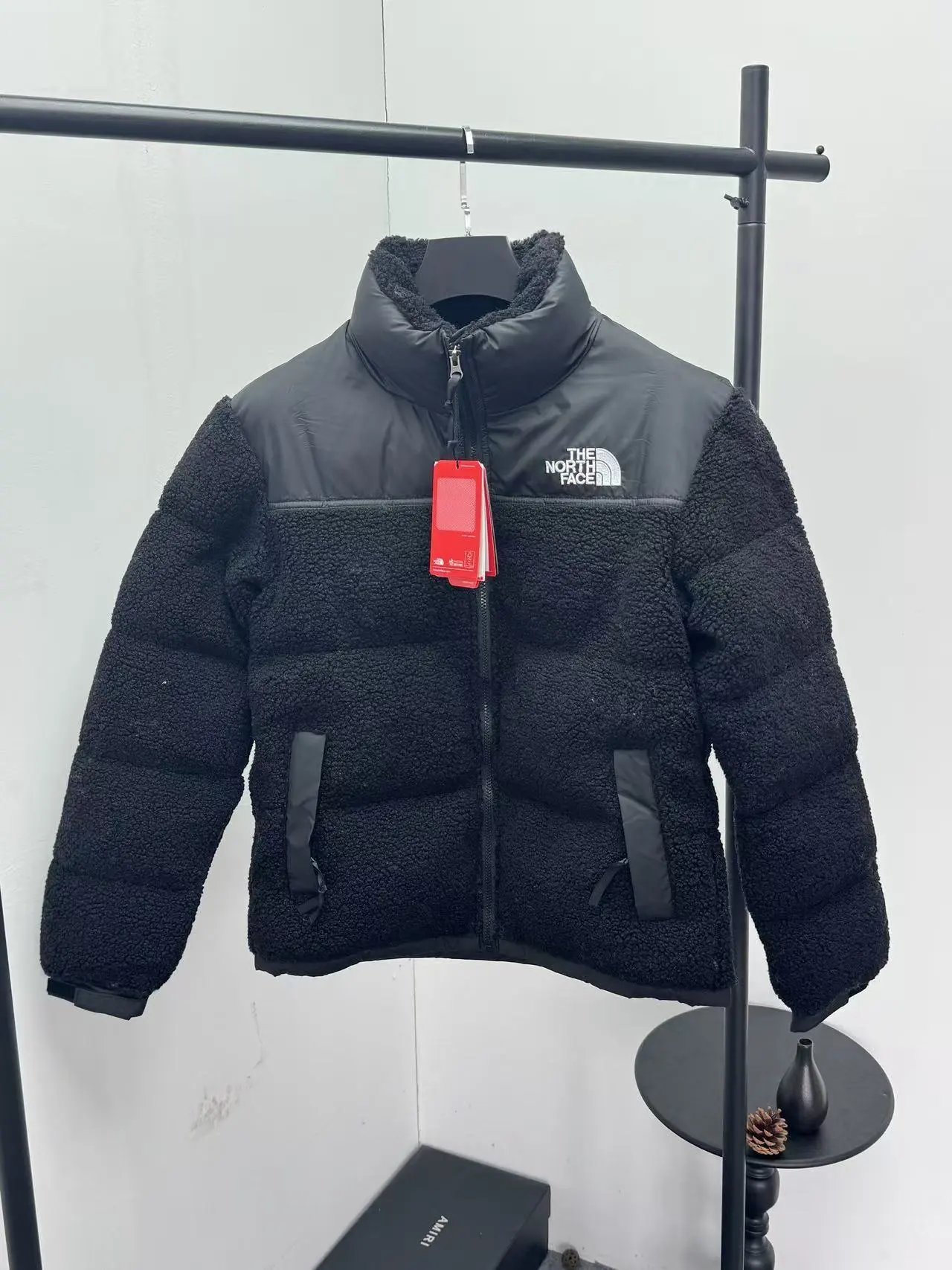 The North Face Sherpa Fleece Puffer Jacket Beige Down Jacket - 7