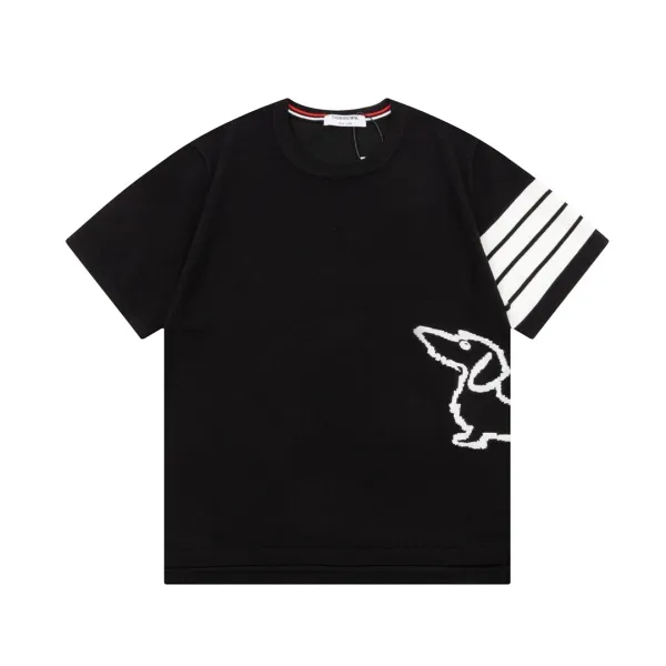 Prada Logo Knit T-Shirt Black - 8
