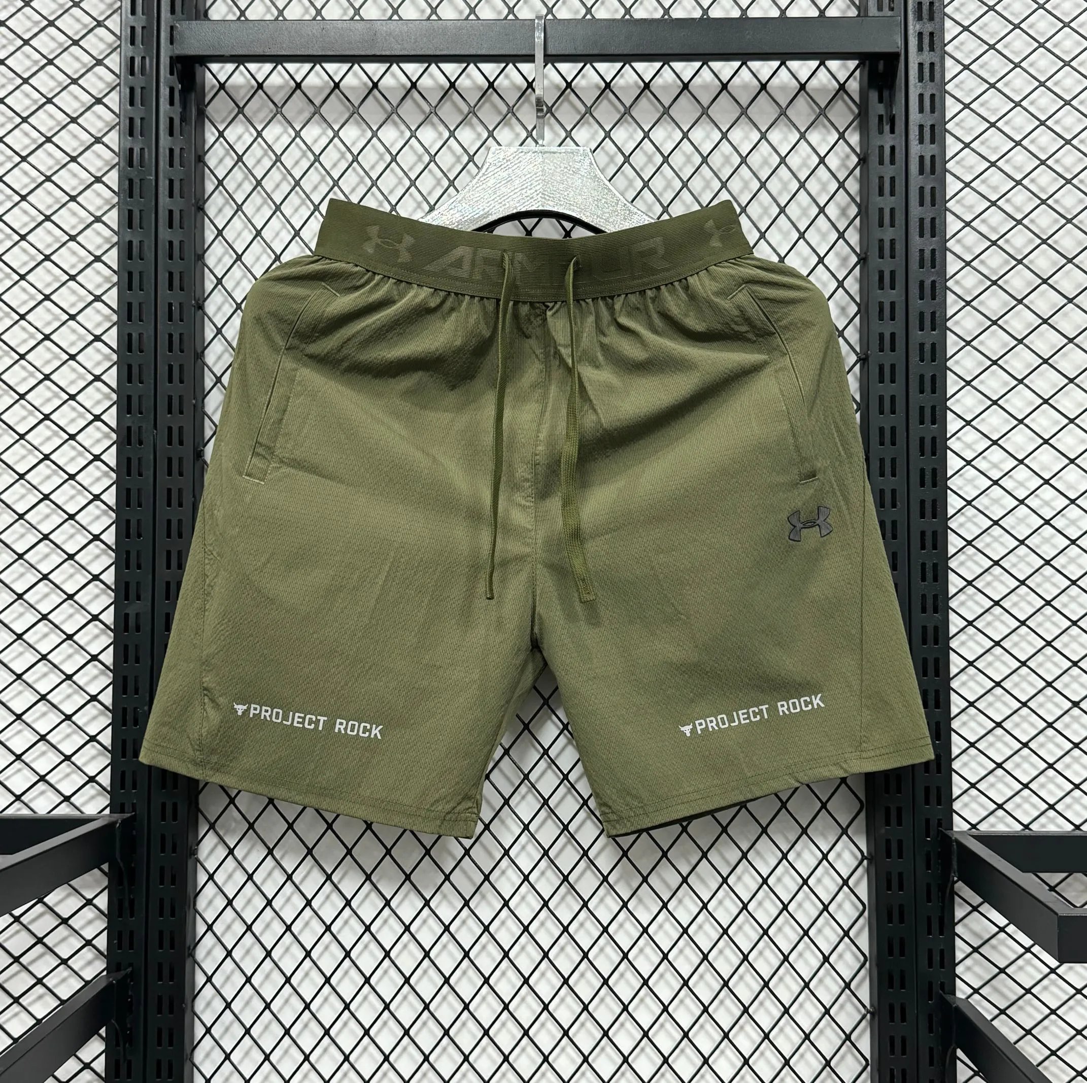 Under Armour Running Shorts Black with Gray Mesh Detail - 16