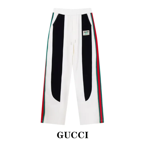 Gucci Striped Panel Track Pants White Sweatpants - 1
