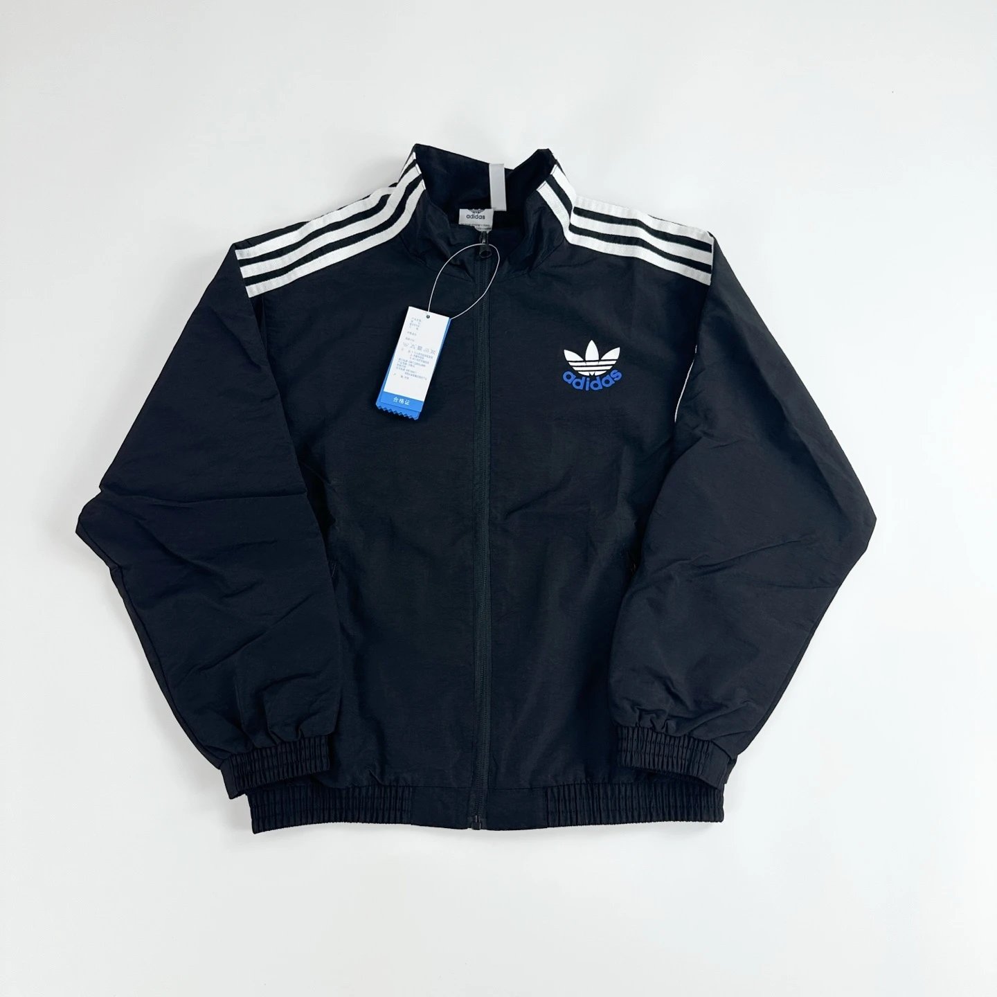 Adidas Windbreaker Black Hooded Jacket Outerwear - 13