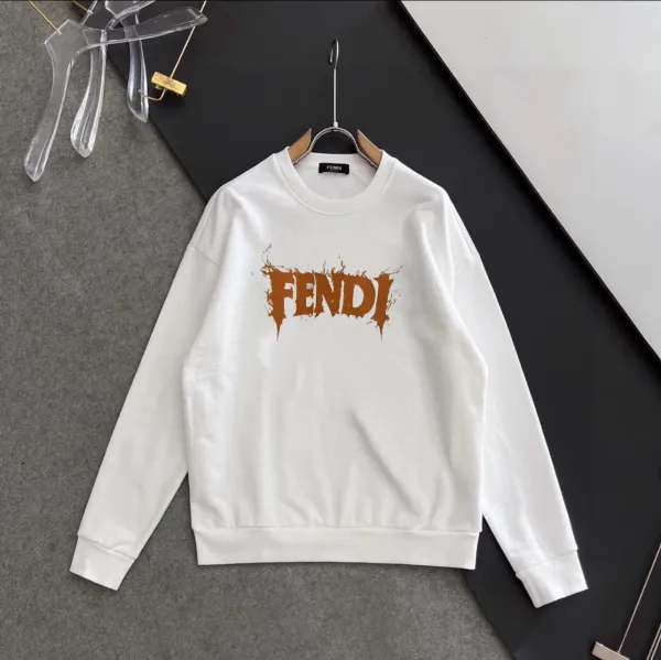 Fendi Roma Logo Crewneck Sweatshirt White Hoodie - 12