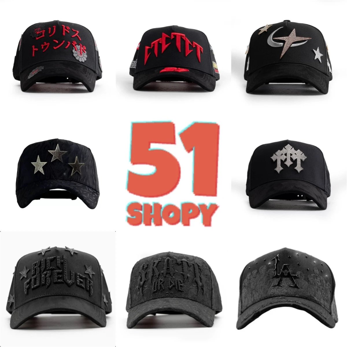 Hellstar Studios Studded Gothic Logo Baseball Cap Black - 3