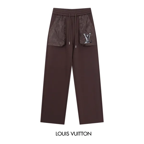 Louis Vuitton Monogram-Print Pocket Sweatpants Brown - 1