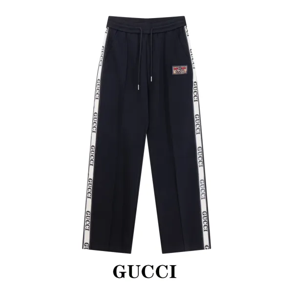 Gucci Logo Tape Track Pants Navy Sweatpants - 1