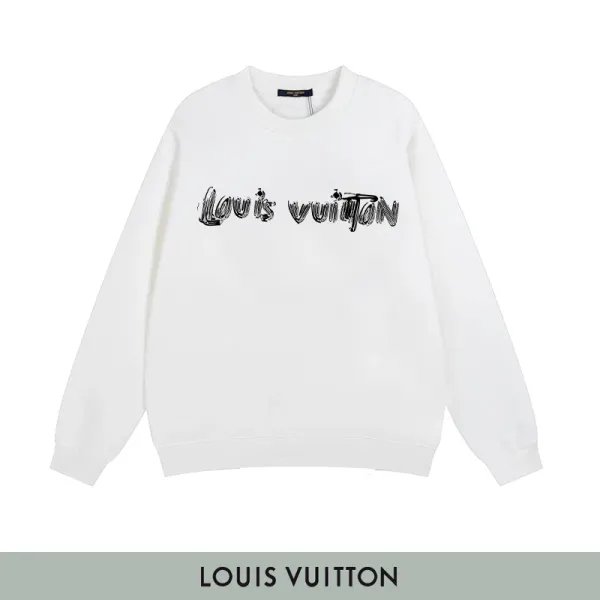 Louis Vuitton Logo Print Black Sweatshirt Sweater - 5