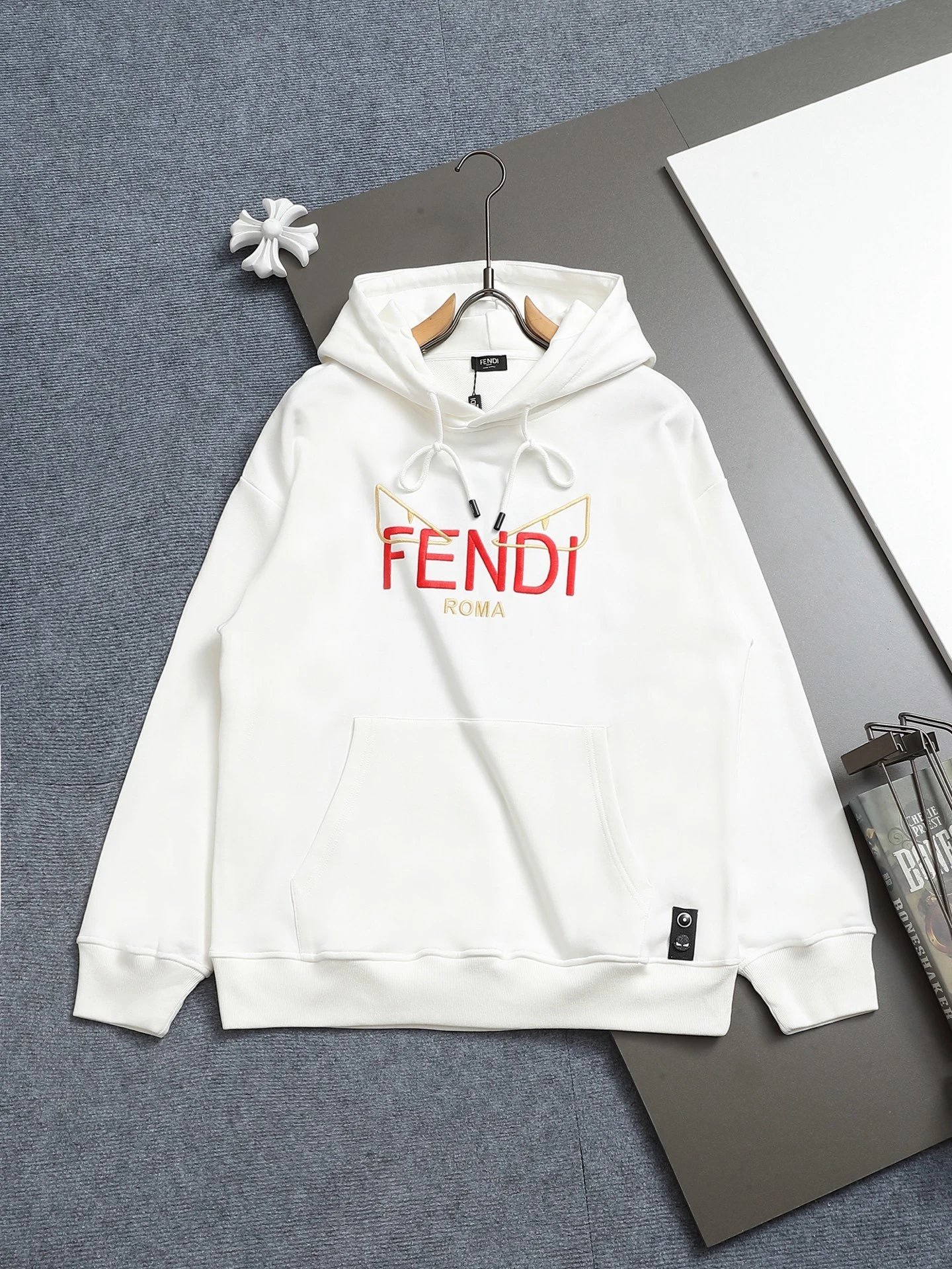 Fendi Monster Eyes Logo Hoodie Black - 12