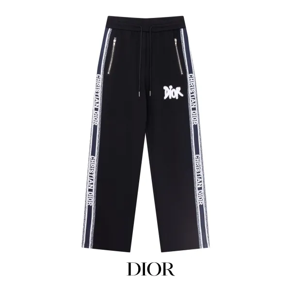 Dior Oblique Tape Sweatpants Black - 1