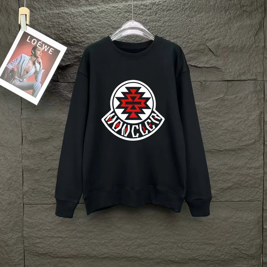 Moncler Logo Print Black Hoodie