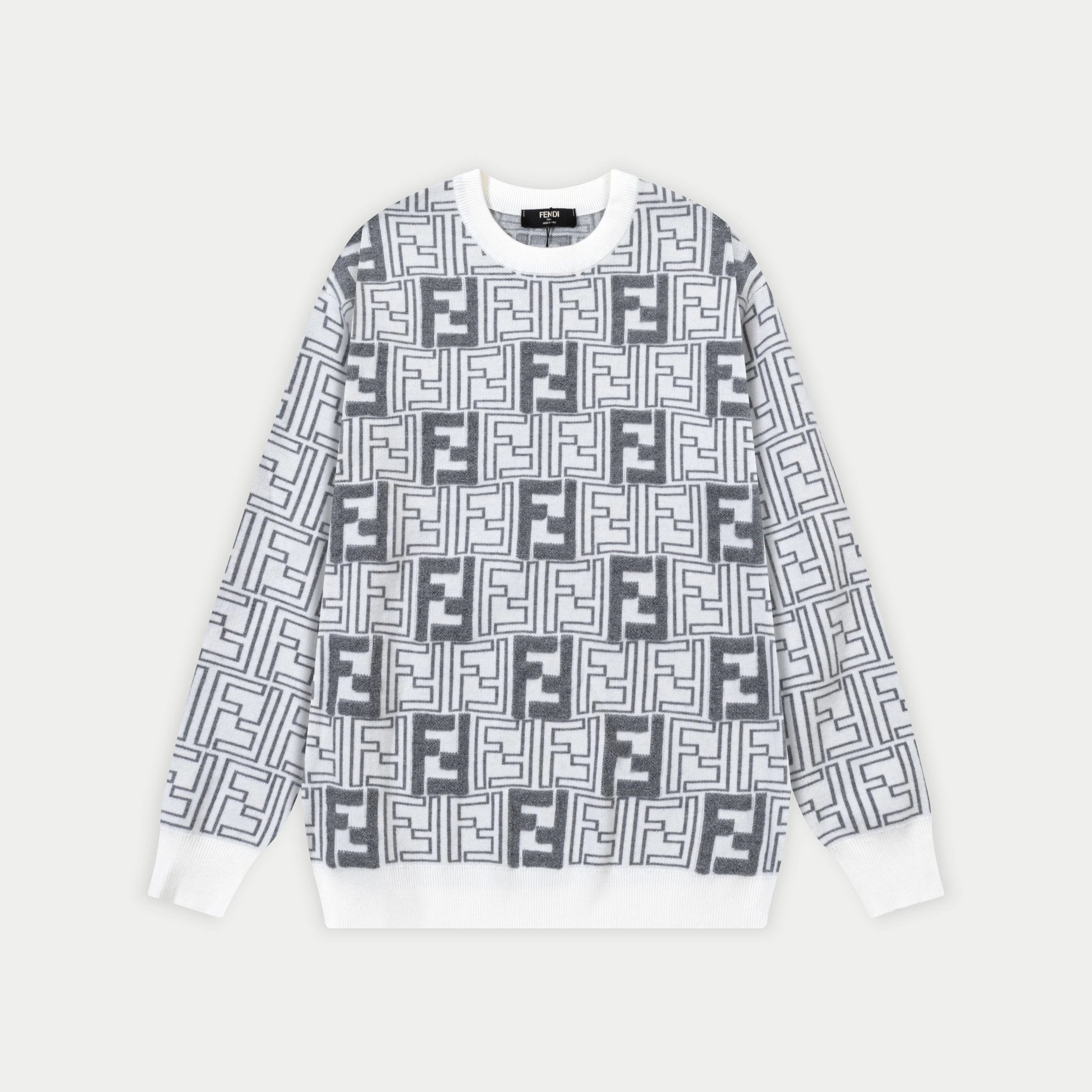 Gucci GG Pattern Knit Sweater White - 13