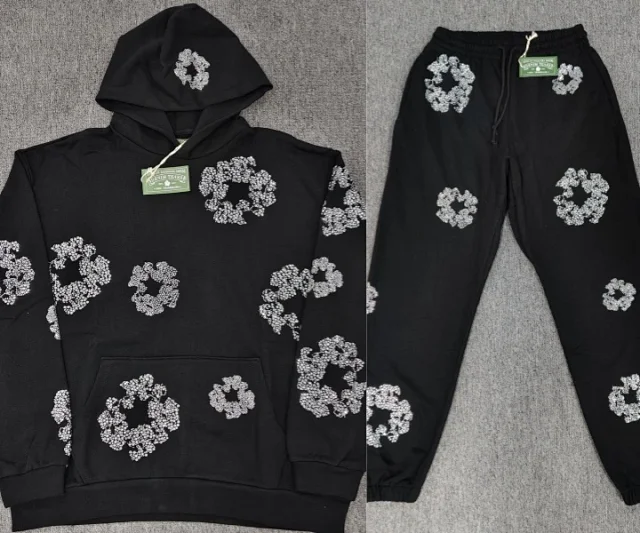 Denim Tears Hoodies & Sweatshirts Zip-Up Hooded Cotton-Wreath Print product detail image 14