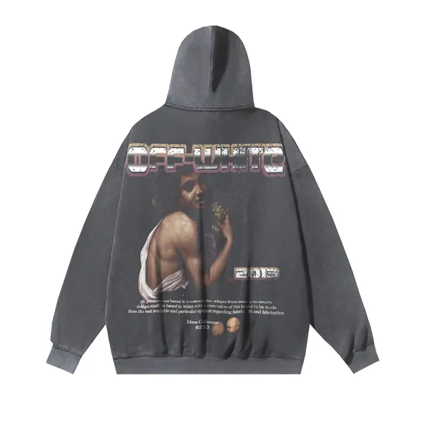 Off-White™ 'Bacchus' Graphic Hoodie Gray - 1