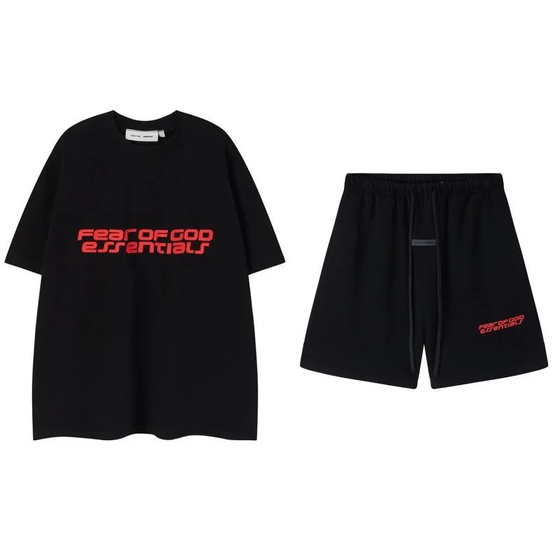Fear of God Matching Sets Essentials logo crewneck T-shirt and shorts set — 25