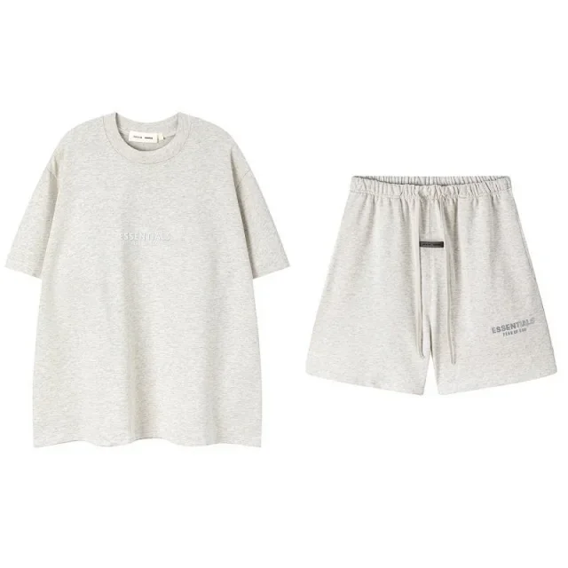 Fear of God Matching Sets Essentials logo crewneck T-shirt and shorts set product detail image 12