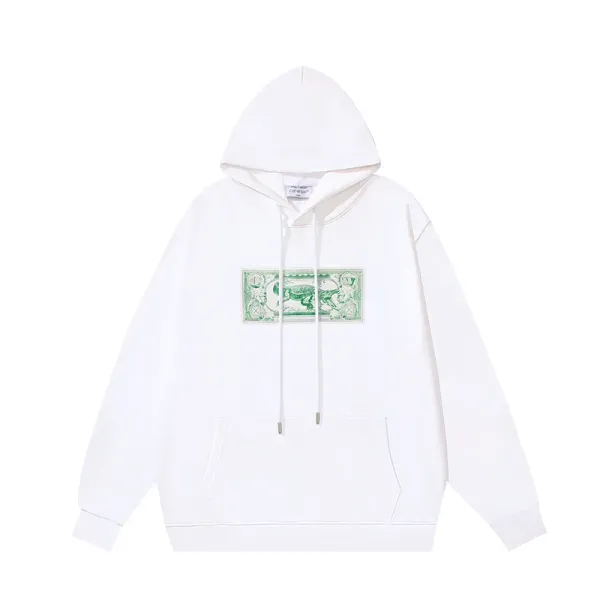 Design Money Print Hoodie White - 1
