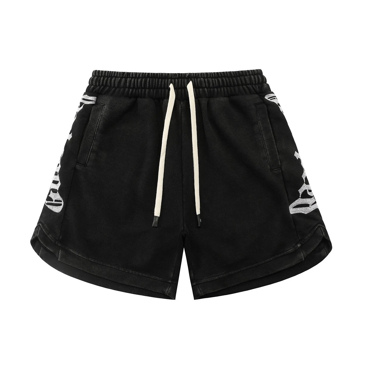 Design Cargo Shorts with Rhinestone Floral Embellishment Denim Shorts - 4