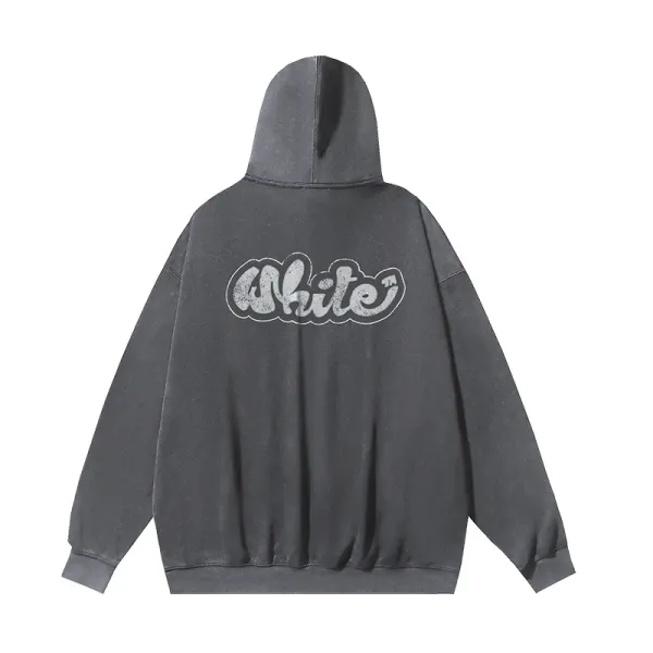 Off-White 'White' Graphic Hoodie Gray - 1