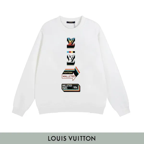 Louis Vuitton Logo Print Black Sweatshirt Sweater - 7