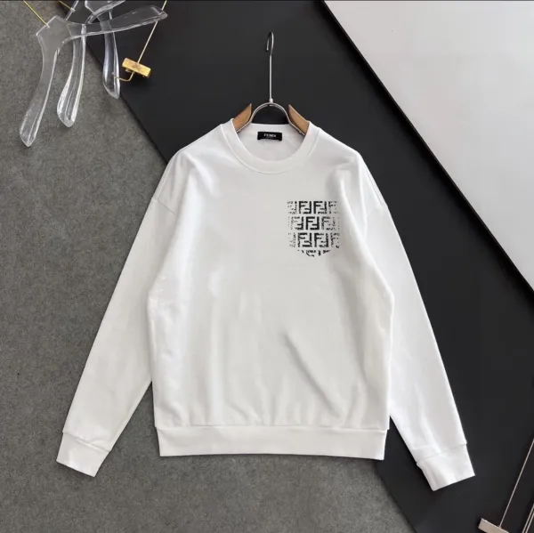 Fendi Roma Logo Crewneck Sweatshirt White Hoodie - 6