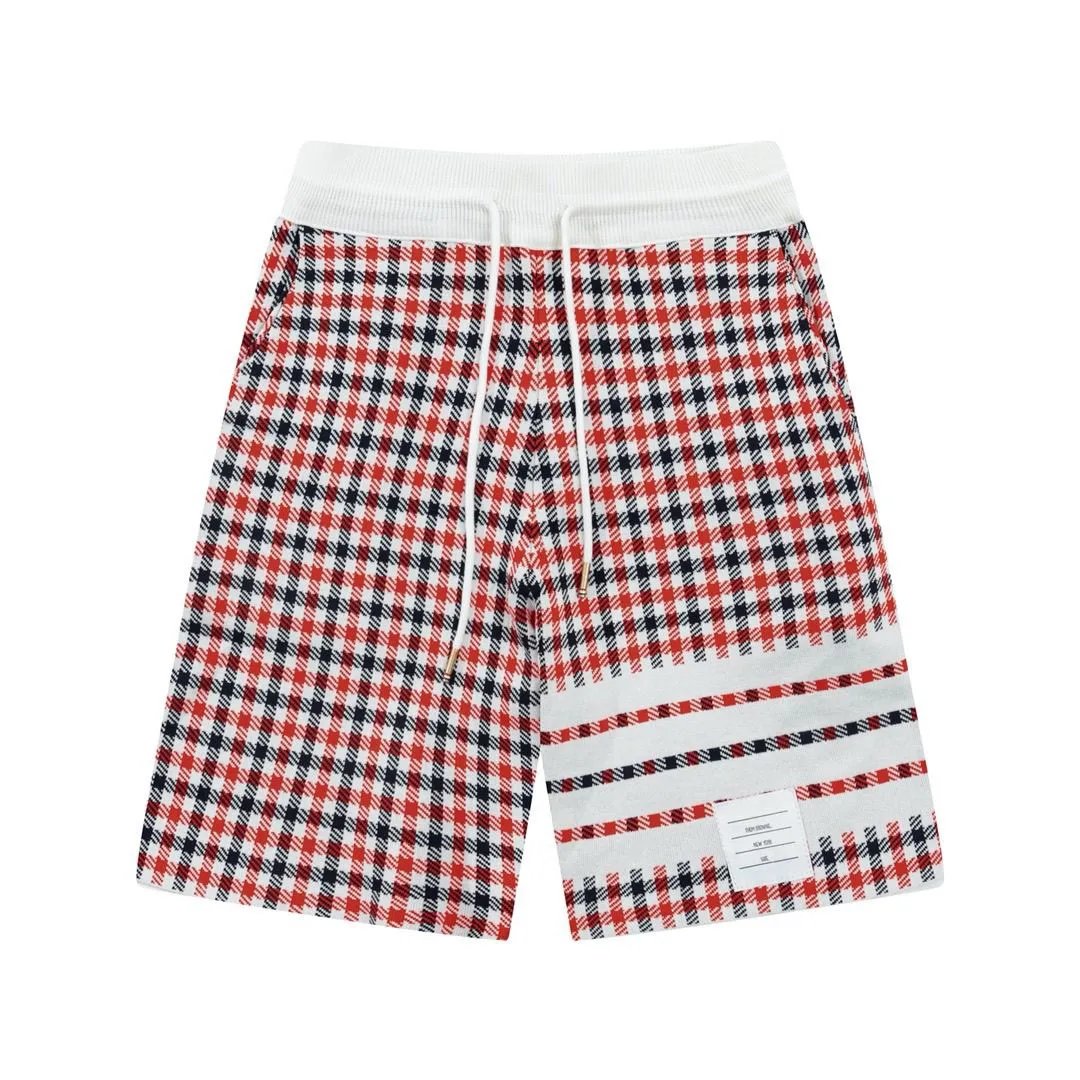 Burberry Shorts Knit Drawstring with Check Side Panels — 04