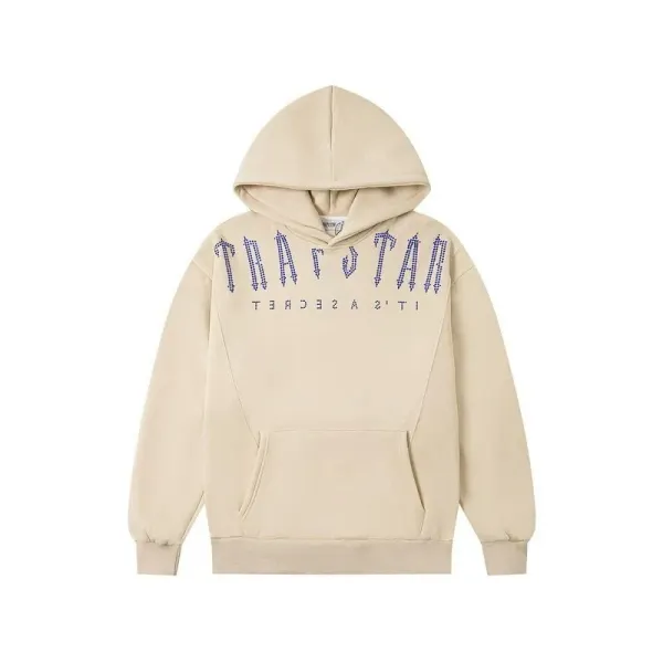 Trapstar Embroidered Logo Beige Hoodie - 1