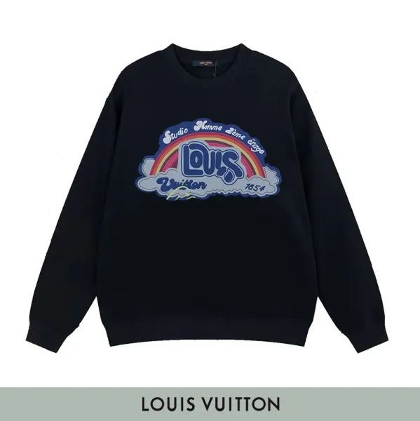 Louis Vuitton Logo Print Black Sweatshirt Sweater - 10