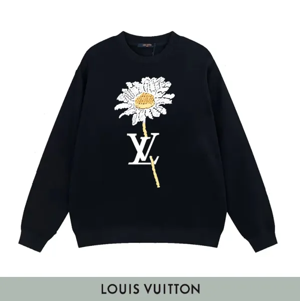 Louis Vuitton Logo Print Black Sweatshirt Sweater - 14