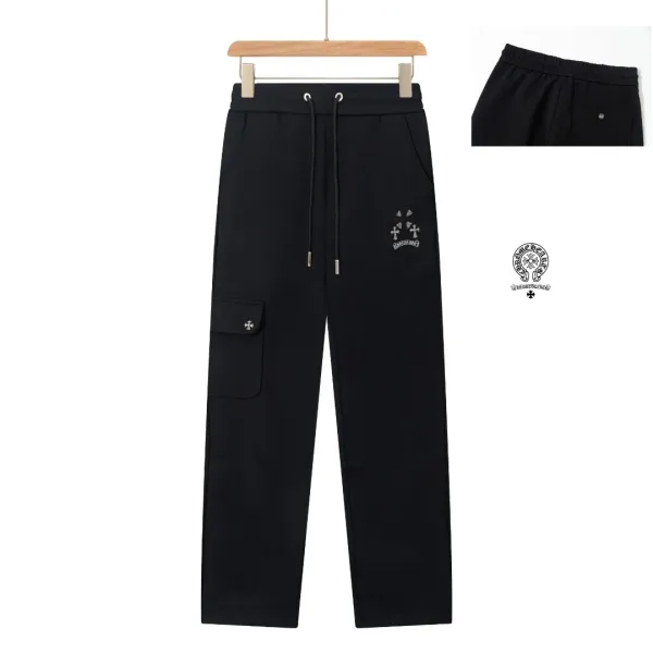 Chrome Hearts Cross Embroidery Cargo Sweatpants Black - 1